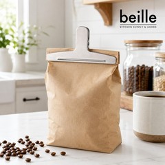Beille 6 Inch Jumbo Stainless Steel Magnetic Bag Clip, Kitchen Clips (2 Pack)