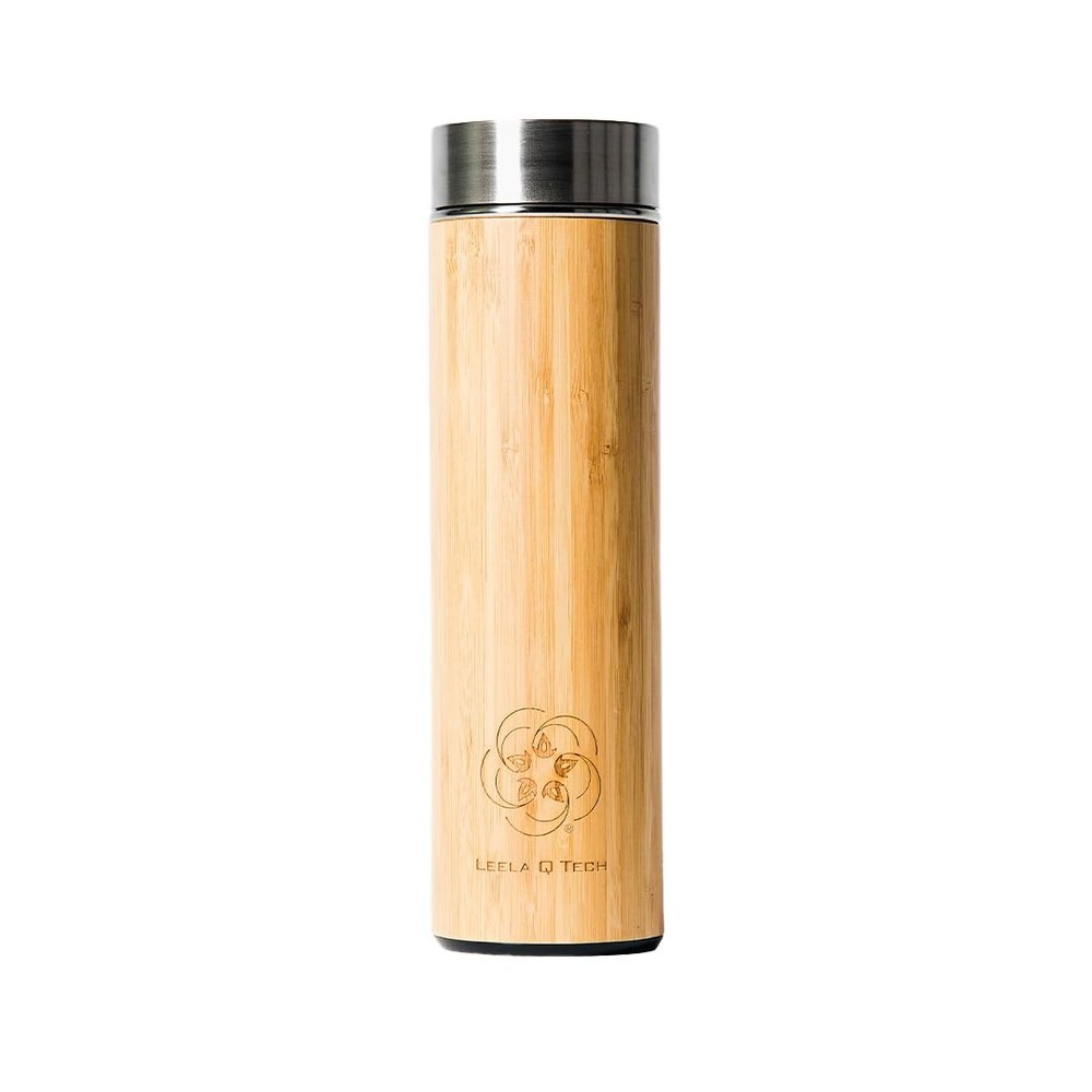 Leela Quantum Water Bottle in bamboo design, Vacuum Seal Leak-proof Lid, Cold…