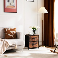 2Pcs Nightstand End Table Side Table with 2 Fabric Drawers Bedside Table Bedroom