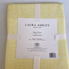Laura Ashley Easy Care Tablecloth – Texture Yellow Rectanglar 60″ x 102″ New