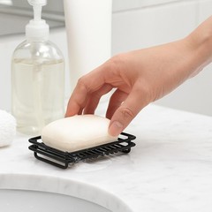 Creative Home Rust Resistant Metal Wire Soap Dish Black 3.1 X 4.4 In 66175