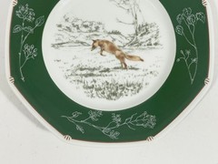 Hermes Chasse Chiens Courants Green Renaud Dog Bread Plate 17 cm