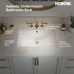 Durable Rectrangle Undermount Ceramic Lavatory Vanity Bathroom Sink White