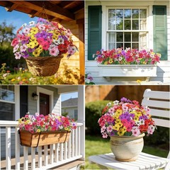 24 Bundles Artificial Flowers for Outdoors, Fake Silk Flowers UV Resistant Faux