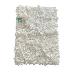 White Shag Rug 17”x24” New Shaggy Cotton Chindi Mat Soft Textured Bath Any Room