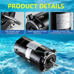 UST1152 Pool Pump Motor 1.5 HP Swimming Pool Pump Motor Replacement for Hayward
