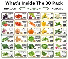 20-50 Variety Heirloom Vegetable Herb Seeds Kit 10000-50000 Bulk Garden Seed Lot