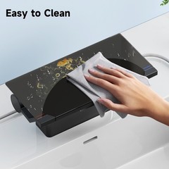 4-Inch Matte Black Dual-Handle Vessel Sink Faucet with Shelf