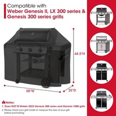 58 Inch Grill Cover for Weber Genesis II, LX 300 Series and Genesis 300 Serie…