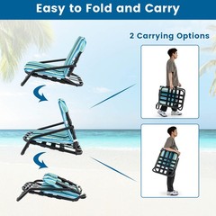 Low Beach Chairs for Adults 2 Pack with Aluminum Frame and Soft Cushion 300 LBS