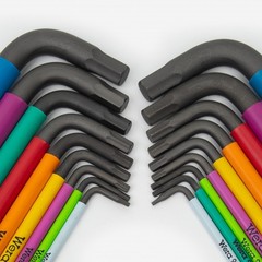 Wera 073593+022640 Multicolor Hex + Ball End Hex Metric/SAE Combo L-key Clip Set