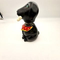 Vtg Allen Designs Bandana Dog Soap Dispenser Bone Red Scarf Resin 6.75in