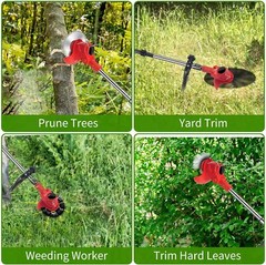 Electric Cordless Grass String Trimmer Lawn Edger Weed Wacker Cutter + 2 Battery
