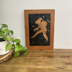 Scandinavian Tradition (Julenisse/Tomte) Elf Like Santa Copper in Wood Wall Art