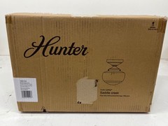 Hunter Saddle Creek 6.75 in. 1-Light Noble Bronze Semi Flush Mount White Glass