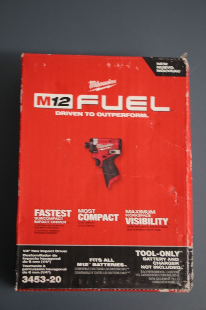 Milwaukee M12 Fuel 1/4in Hex Impact Driver – Red (3453-20) TOOL ONLY