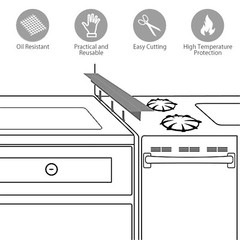 2 PCS 21” Silicone Stove Counter Gap Cover Oven Guard Spill Seal Slit Filler