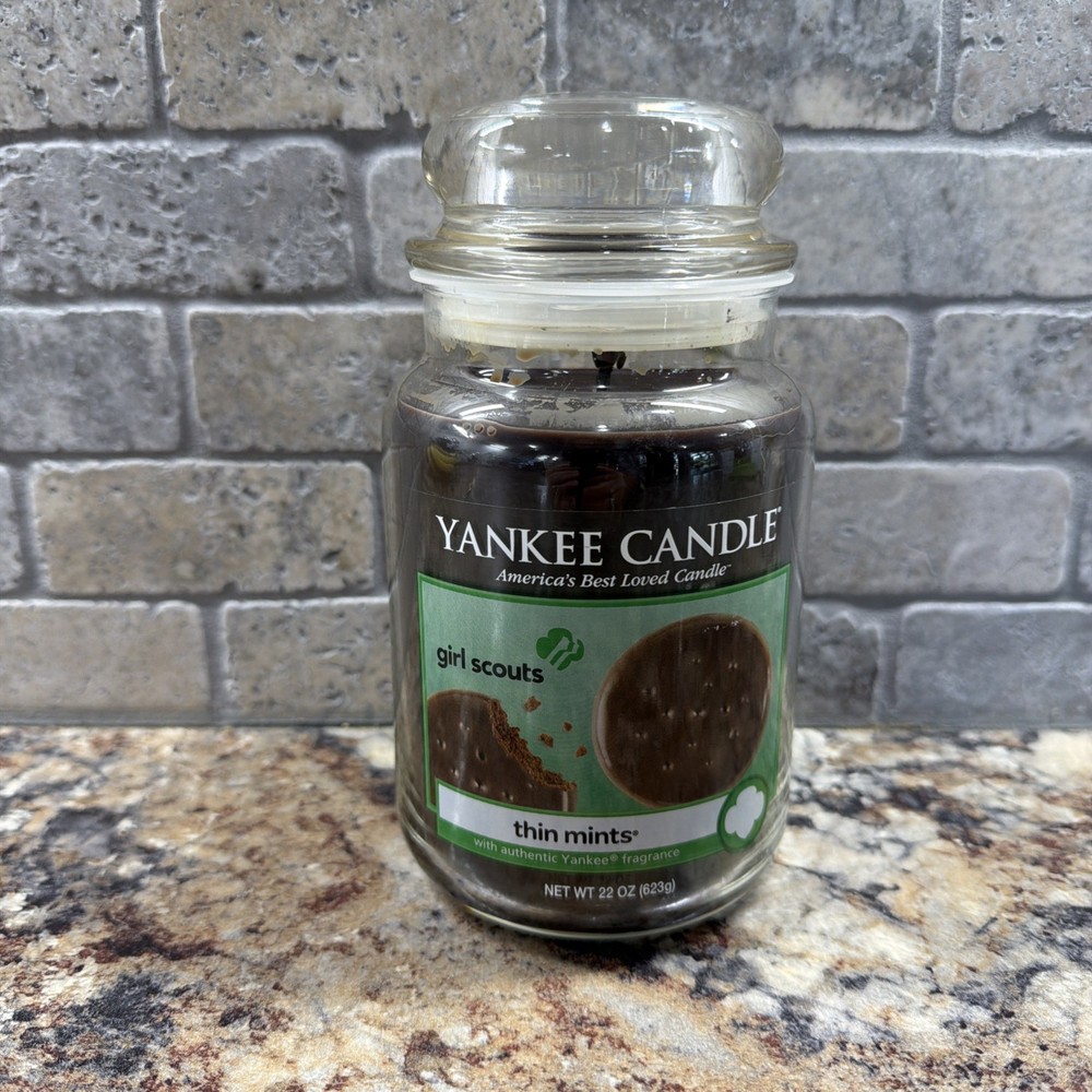 Yankee Candle Thin Mints Girl Scouts Large Jar Candle 22 oz Limited Edition