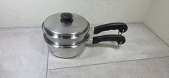 Saladmaster 2qt 3 Pc Double Boiler Tri-Clad 18-8 Stainless Steel Saucepan W/ Lid