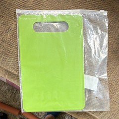 Green Plastic Cutting Board Small Rectangle Less Than 10 in with Handle