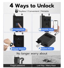 Rechargeable Smart Fingerprint Door Lock Keyless Padlock Anti-theft Security