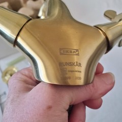 IKEA RUNSKAR Sink Faucet Brass Color 2 Handle 704.957.38 Open / Unused Complete
