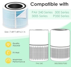 4 Smoke Remover Filters Compatible w/ Levoit & VortexAir Core 300’s, PuroAir 240