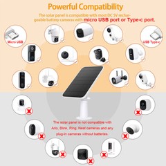 1-4Pcs 5V Solar Panel Charger for Eufy Eufycam Cam E/2C/E/2 Pro Security Camera