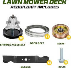 42″ Deck Spindle Rebuild Kit for Cub Cadet RZT-42 – Features 2 Spindles & Idlers