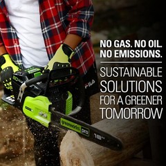 Greenworks Pro 80V 18 inch Cordless Chainsaw CSB401 w/ 2Ah Battery and Charger