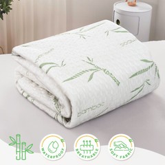 Bamboo Mattress Protector Deep Pocket Waterproof Breathable Fitted Bed Cover