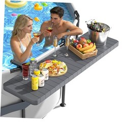 Pool Bar, Above Ground Poolside Bar Table, 49.4×9.6″ Stable & Large Dark Gray