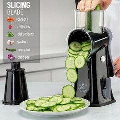 Manual Rotary Cheese Grater 5 Blade Shredder & Vegetable Slicer
