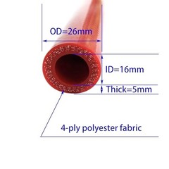 High Temp Reinforced Silicone Heater Tubing Hose Radiator 16MM (5/8″) X 5FT Red