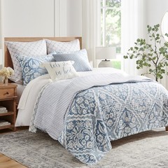 Martha Stripe Blue Quilt Set – Levtex Home