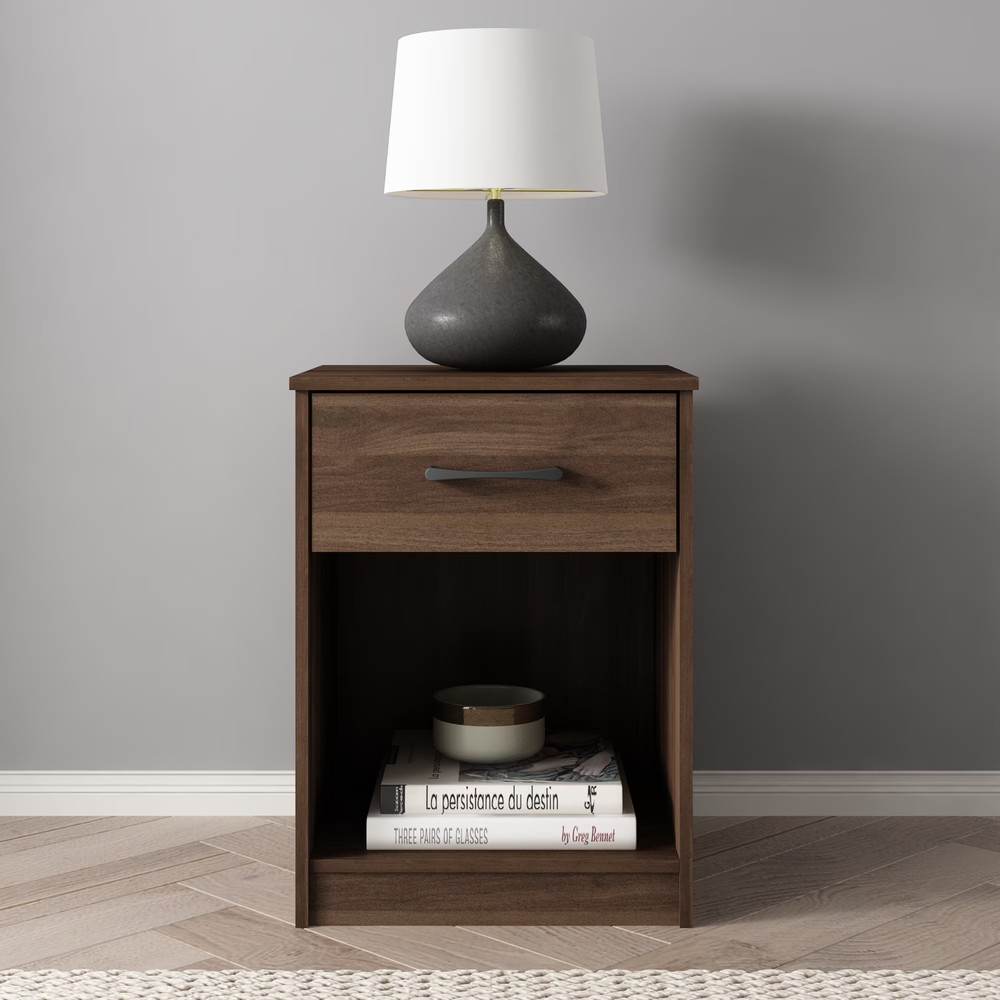 SALE! Mainstays Ardent Nightstand with 1 Drawer, Dark Walnut, NEW, FREE SHIPPING