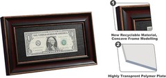 Paper Money Holder Dollar Bill Display Currency Frame, Easel Stand & Wall Hanger