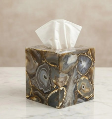 Handmade Agate Tissue Box Cover | Luxury Designer Decor
