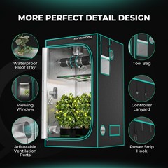 Mars Hydro LED Grow Light Tent 1680D Indoor Plant Growing Tent With Floor Tray