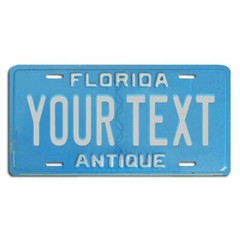 Florida Antique Blue Custom Peronalized license plate tag 12×6 YOUR NAME TEXT