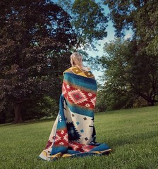 Extra Large – REVERSIBLE ALPACA Wool Blanket Andean Pattern 75×90 in