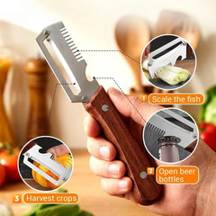 2Pcs Vegetable Peeler 3 in 1 Multi-Functional for Kitchen Stainless Steel Peeler