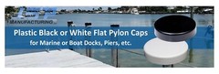 White Marine Dock Piling Flat Cap 4″ to 14″ – Plyon Post Piling Flat Cover Caps