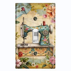 Metal Light Switch Outlet Cover Wall Plate Vintage Floral Sewing Machine FWR280