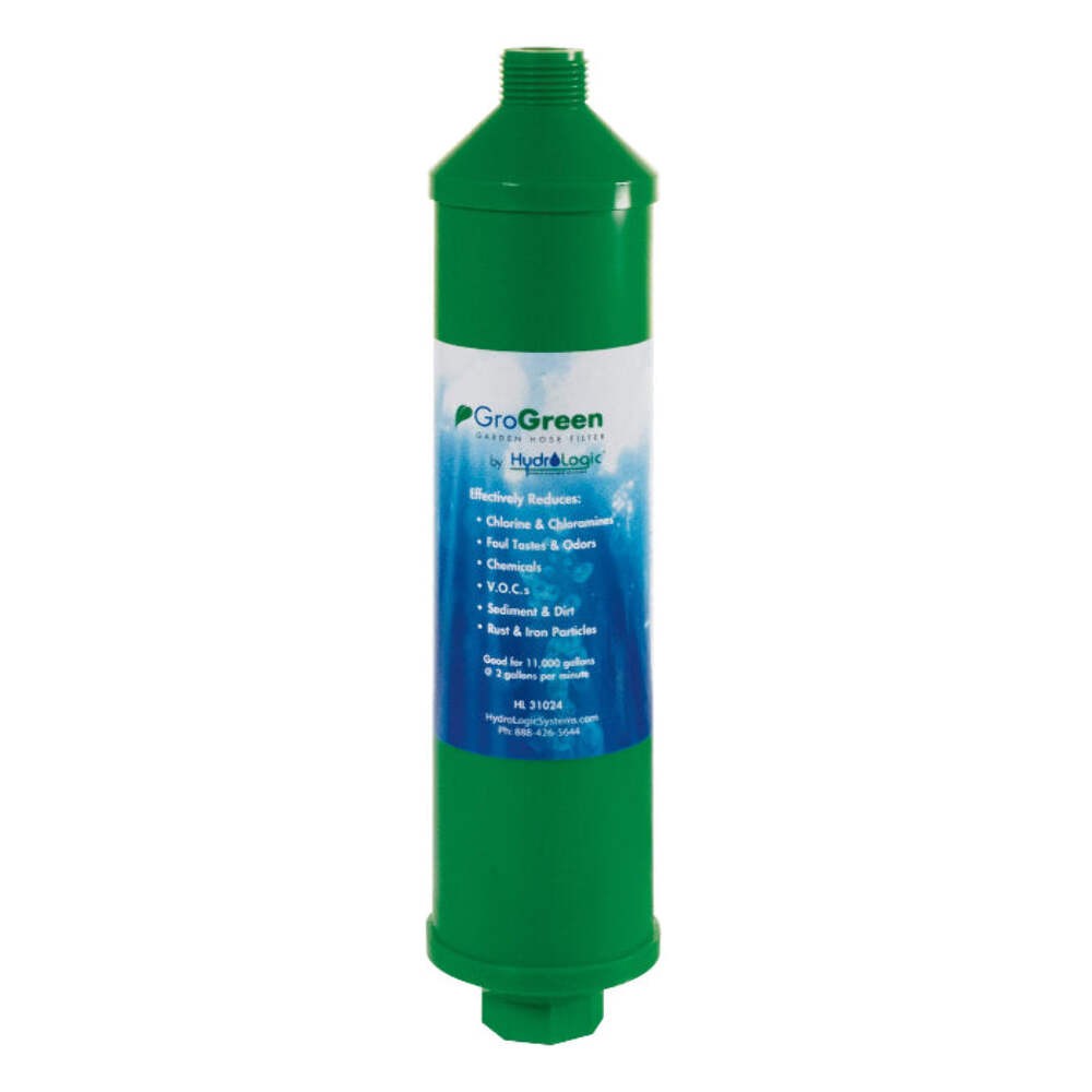 GroGreen HydroLogic Inline Garden Hose Water Filter | Outdoor, RV, Garden | 11K