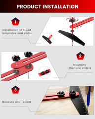 TANYO Stair Tread Template Tool, 8″ to 60″ Aluminum Stair Tread Jig for Accurate