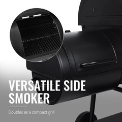 Royal Gourmet Charcoal Barrel Grill with Offset Smoker Large Event Outdoor Camp