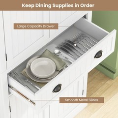 Bestcomfort Kitchen Cabinet Pantry Cupboard Freestanding w/Shelves White