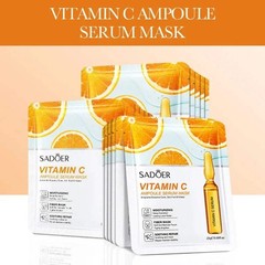 15pcs SADOER 24K Gold Vitamin C Hyaluronic Acid Facial Masks for Face Moisturizi