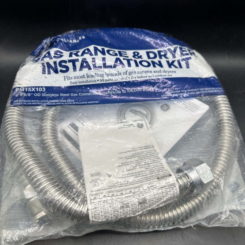 GE General Electric Gas Range & Dryer Installation Kit 48″ Stainless Steel